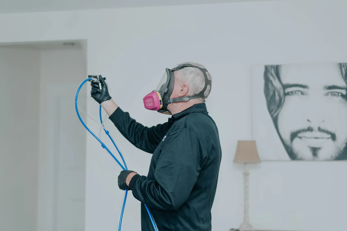 Antimicrobial protectant being applied to surfaces